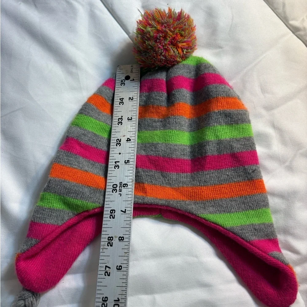 Hello Kitty by Sanrio Beanie Hat with Pom Tassels 2013 Girls Knit Embroidered